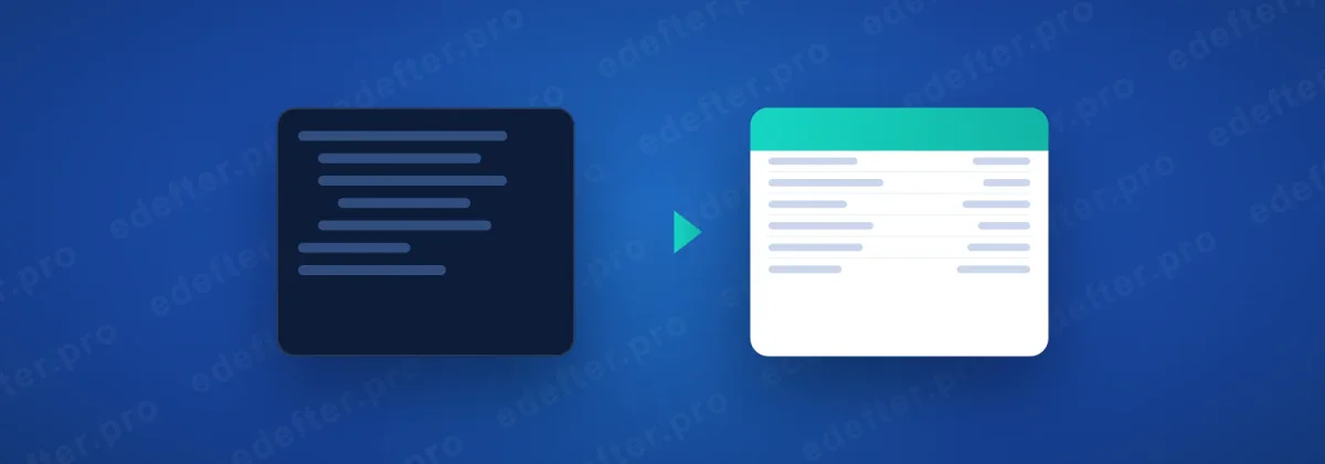 e-Defter Görüntüleyici görseli: okunamayan XBRL GL XML dosyasının görüntüleyici ile okunur deftere dönüşümü